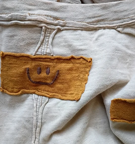 Oli & Hali BOHO Color Block Flower Patchwork Tunic Top Kangaroo Pouch Oversized - Picture 3 of 6